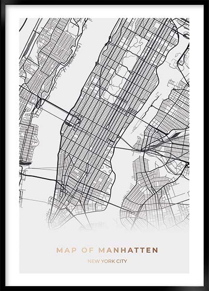 New York manhatten kort