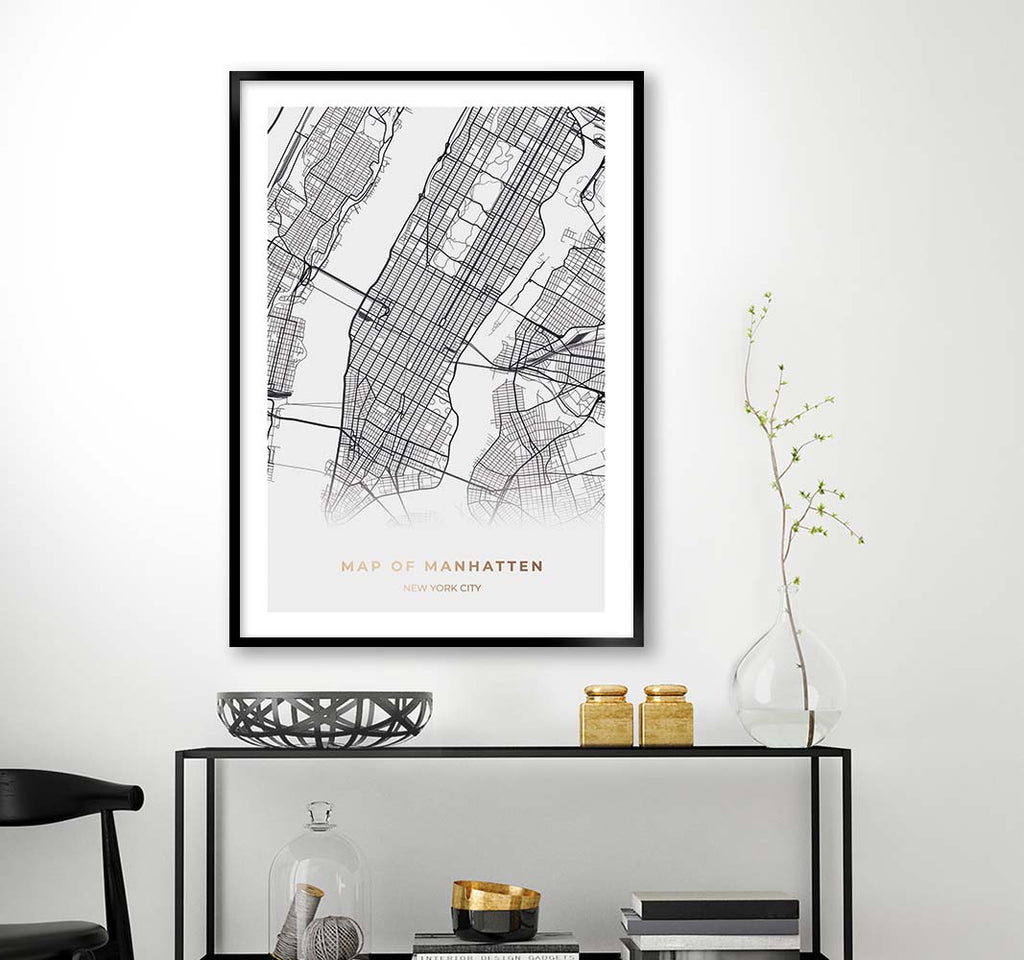 New York manhatten kort