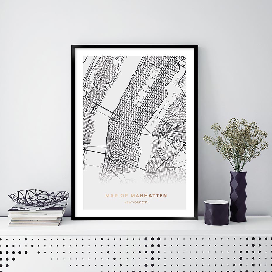 New York manhatten kort