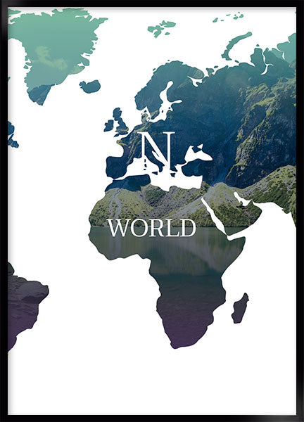 verdenskort  blå lilla