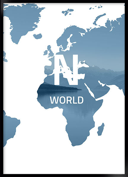 verdenskort lyseblå