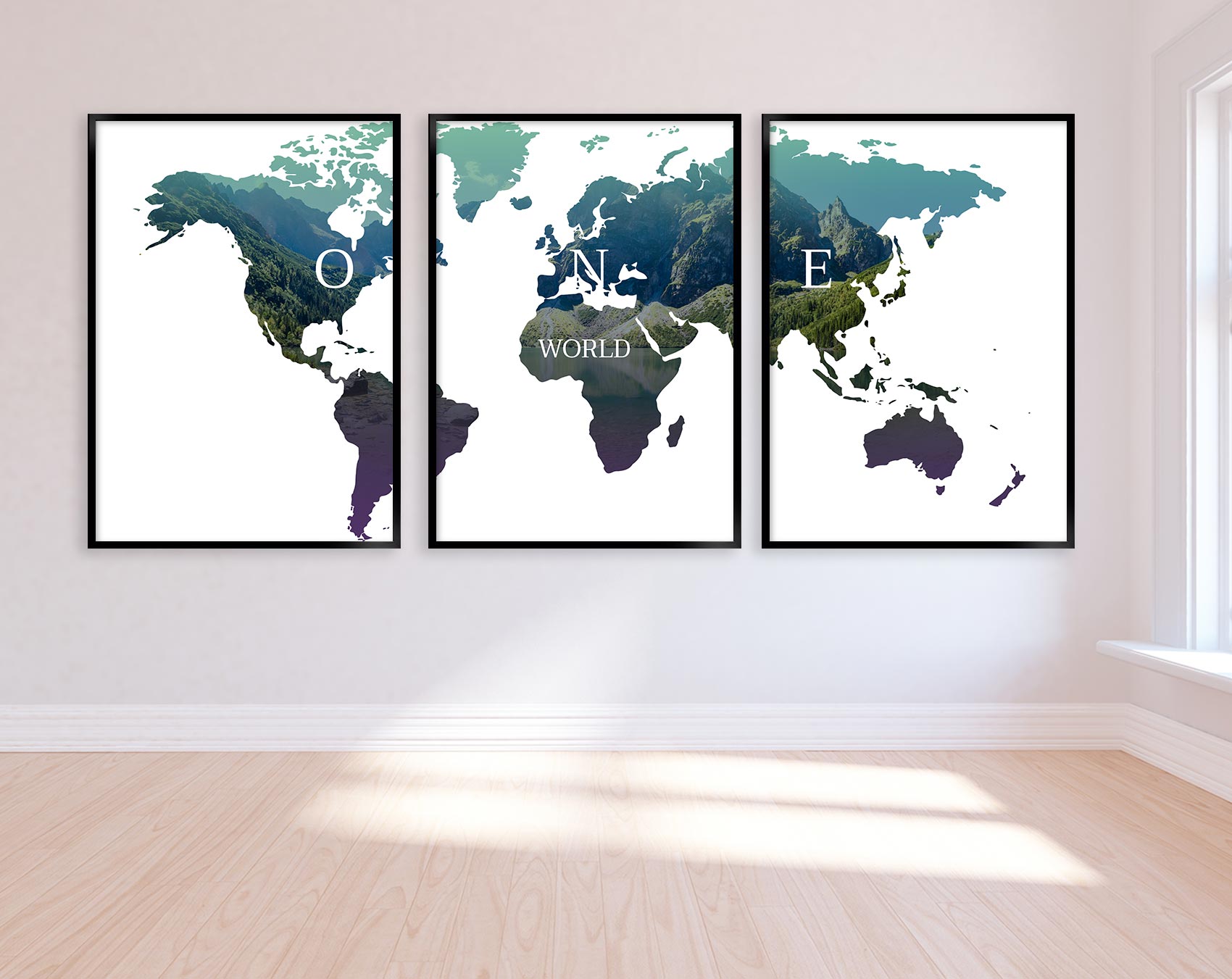 verdenskort  blå lilla